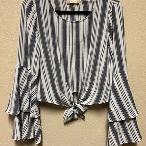 Altar’d State Striped Bell Sleeve Blouse